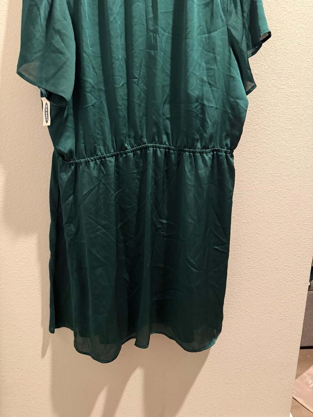 Old Navy Women's Green Smocked Shoulder Short Sleeve Dress XXL - Picture 10 of 10